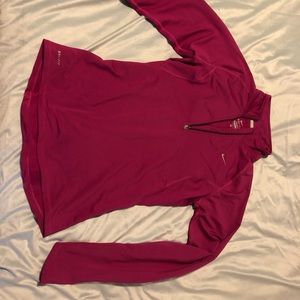 Nike dry-fit rubbing quarterzip, pink, size small